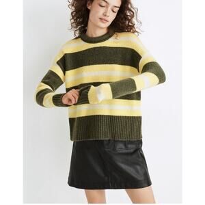 Madewell Wool Blend Striped Sweater Size Medium
